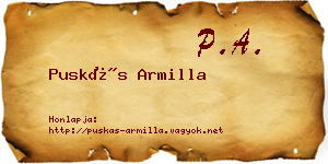 Puskás Armilla névjegykártya